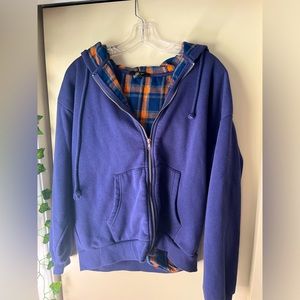 Forever 21 Navy/Flannel Zip up